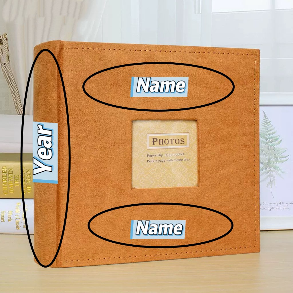 200 pockets 4.5x6" Foto Album with Memo Area Cover with Name Customized