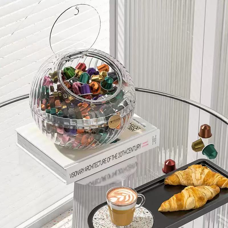 Coffee and Candy Plastic Round Box