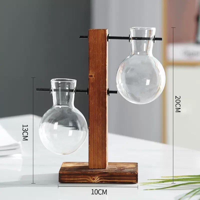T Stand Water Plant Glass Bulb Vase