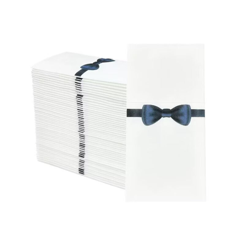 Cloth like Printed Paper Dinner Napkins with Pocket 100 Pack 16.5 x 16.5 inch