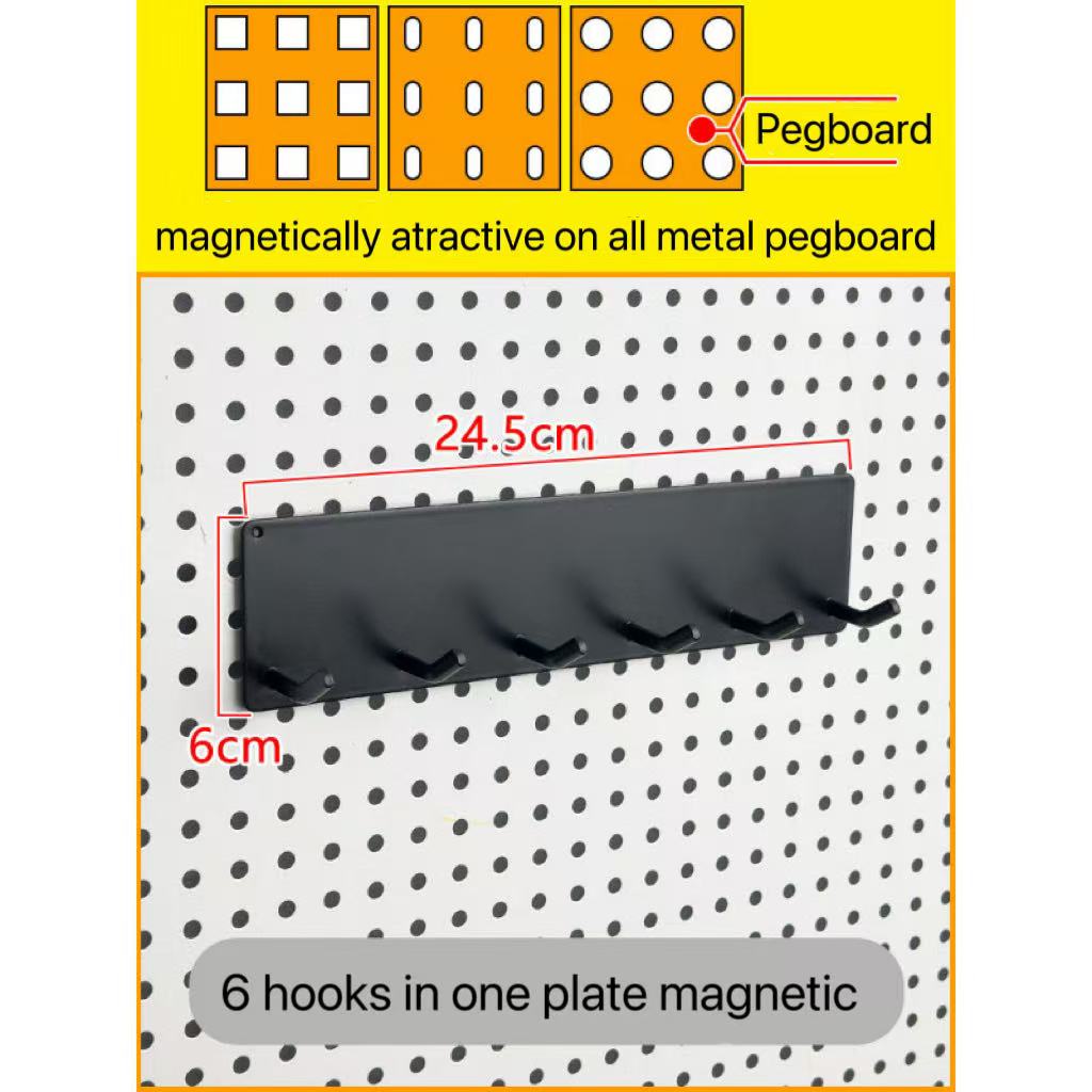 Pegboard Magnetic Accessories Basket Plate Hooks for Storage Wall