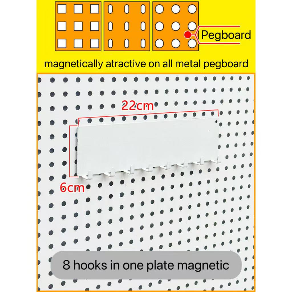 Pegboard Magnetic Accessories Basket Plate Hooks for Storage Wall
