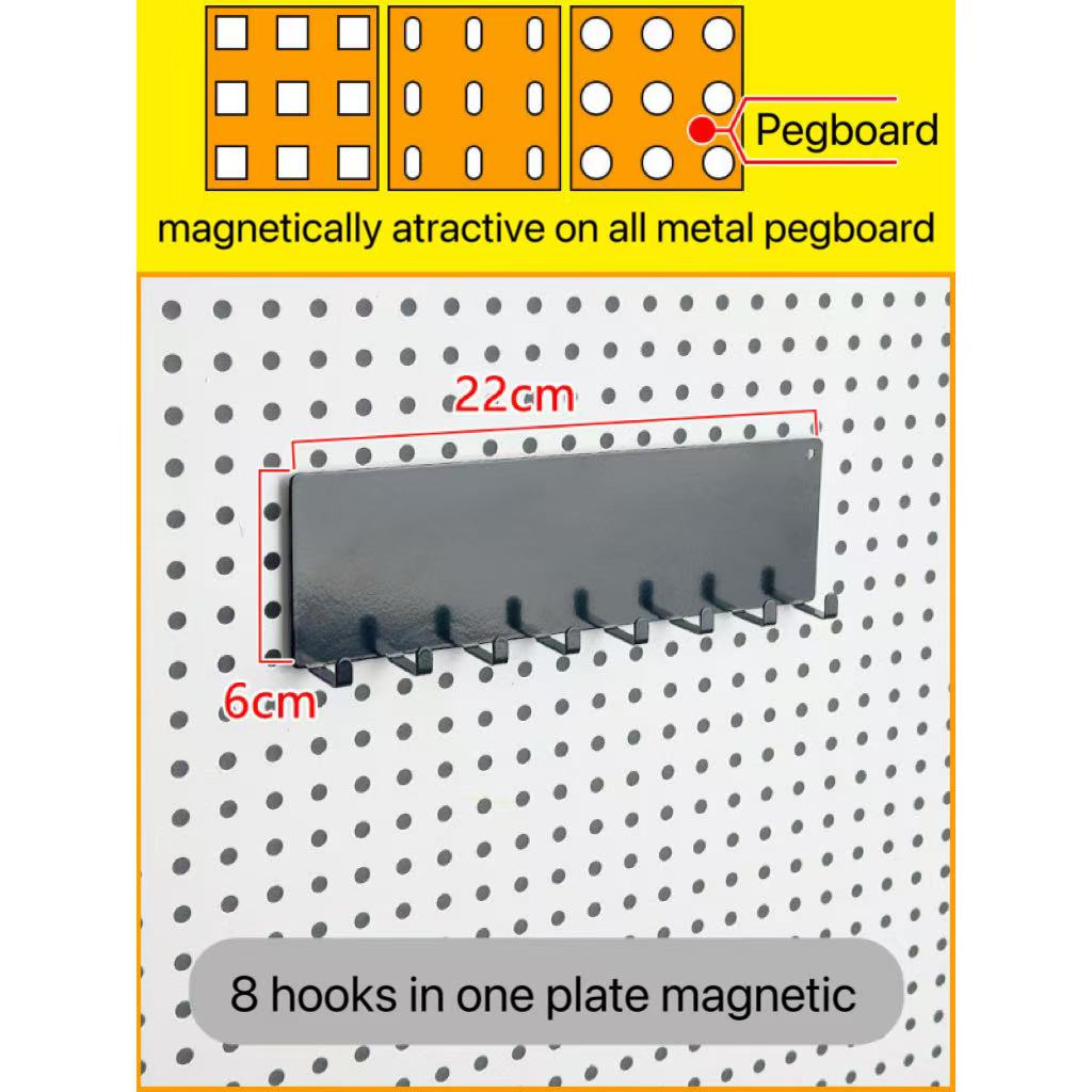 Pegboard Magnetic Accessories Basket Plate Hooks for Storage Wall