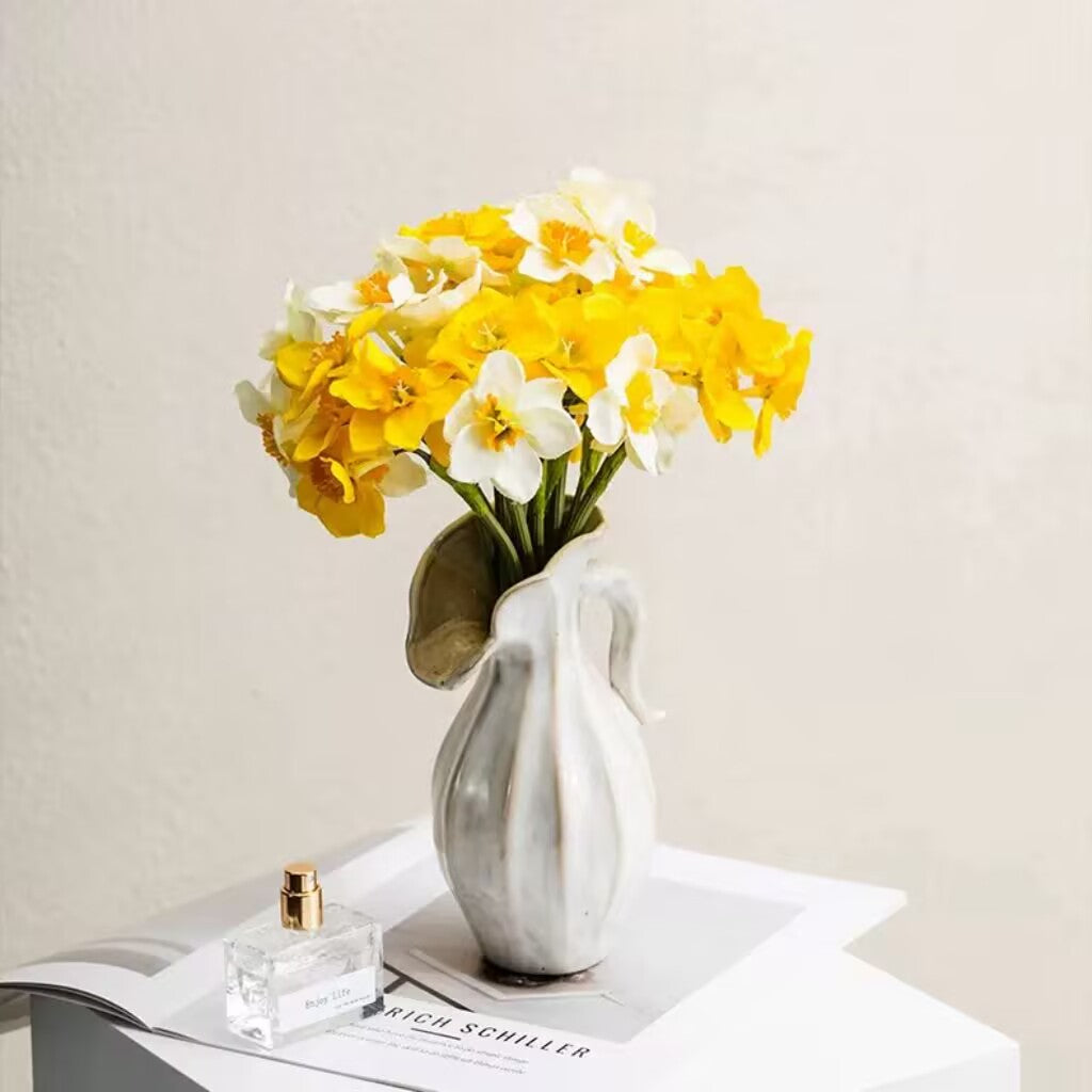 Home Dec Pure Colour Elegant Ceramic Vase