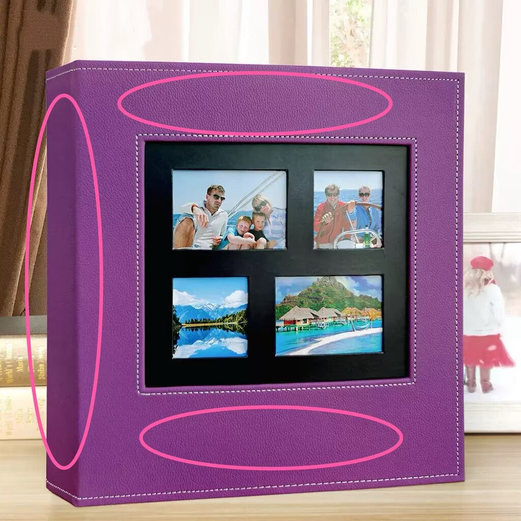 600 pockets 4.5x6" Big Family Foto Album Prime PU Cover with Name Customized