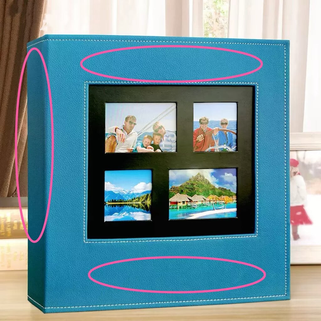 600 pockets 4.5x6" Big Family Foto Album Prime PU Cover with Name Customized