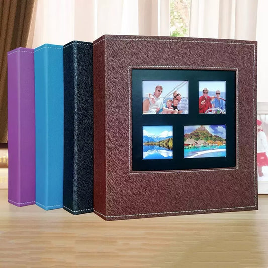600 pockets 4.5x6" Big Family Foto Album Prime PU Cover with Name Customized