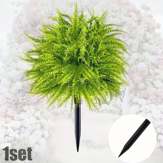 Free Shipping Big Outdoor Decor Full Whole Green Artificial Plants Salvia/Eucalyptus/Olive/Pine/Lavender With Easy Insert Ground Stake