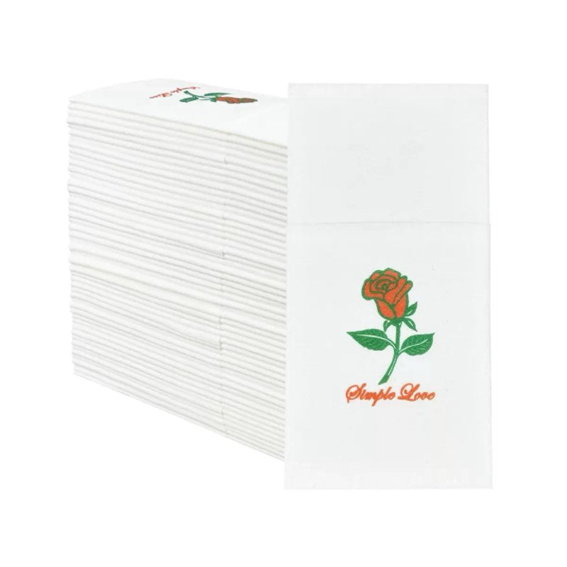 Cloth like Printed Paper Dinner Napkins with Pocket 100 Pack 16.5 x 16.5 inch