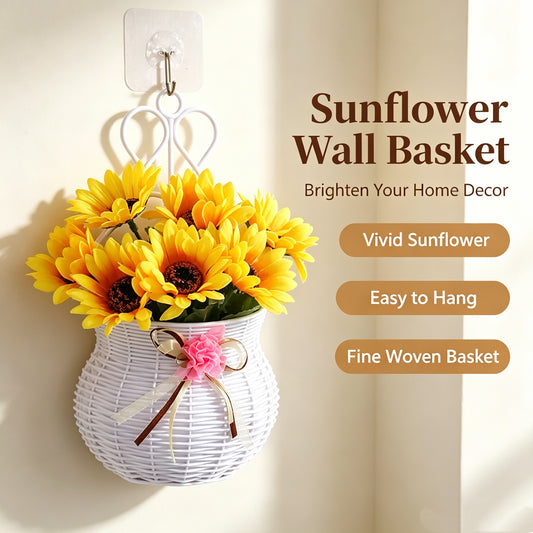 Free Shipping Home Decor Artificial Flowers Hanging Basket Wall Decor No Drilling Hook