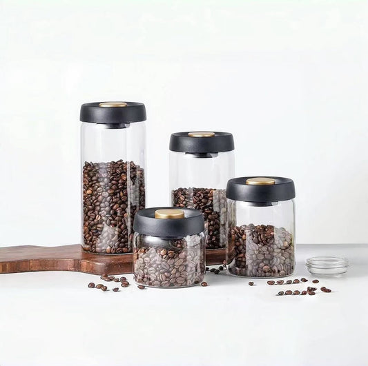Vacuum Coffee Bean Storage Glass Jar