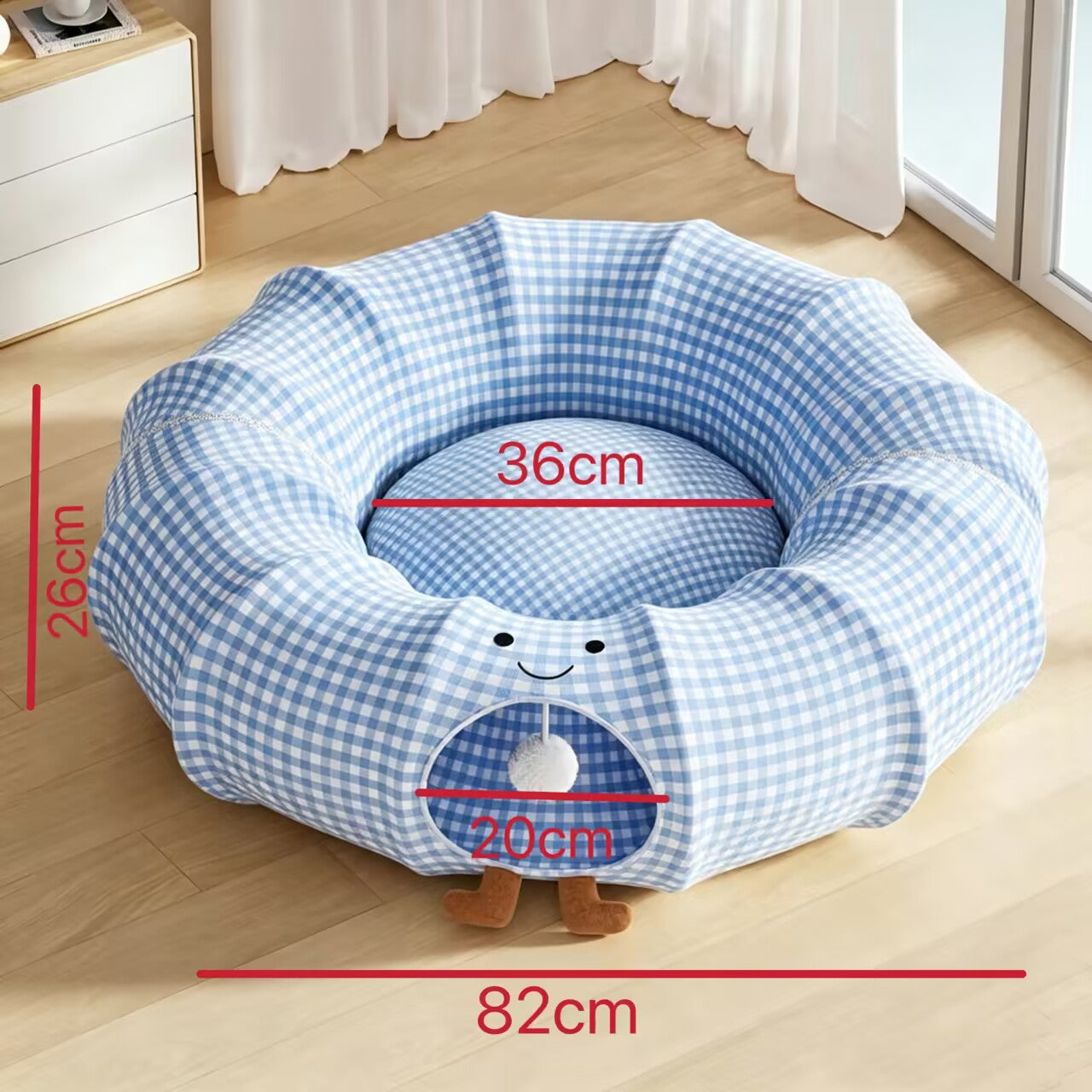 Free Shipping Summer Cooling Dia 82cm Big Cat Tunnel Bed, Multi‑Color Play Cave for Cats