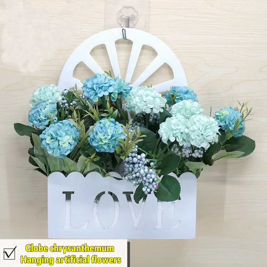 Free Shipping Home Decor Artificial Flowers Hanging Love Box Wall Decor No Drilling Hook