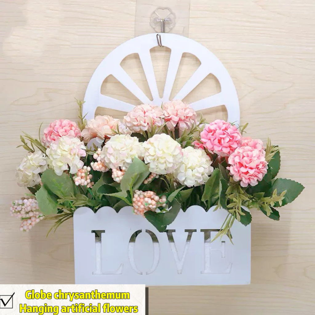 Free Shipping Home Decor Artificial Flowers Hanging Love Box Wall Decor No Drilling Hook