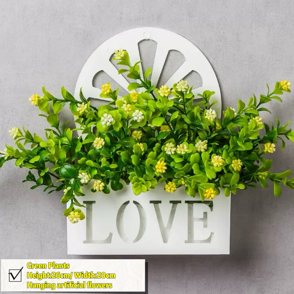Free Shipping Home Decor Artificial Flowers Hanging Love Box Wall Decor No Drilling Hook