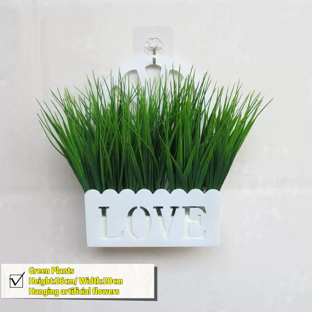 Free Shipping Home Decor Artificial Flowers Hanging Love Box Wall Decor No Drilling Hook