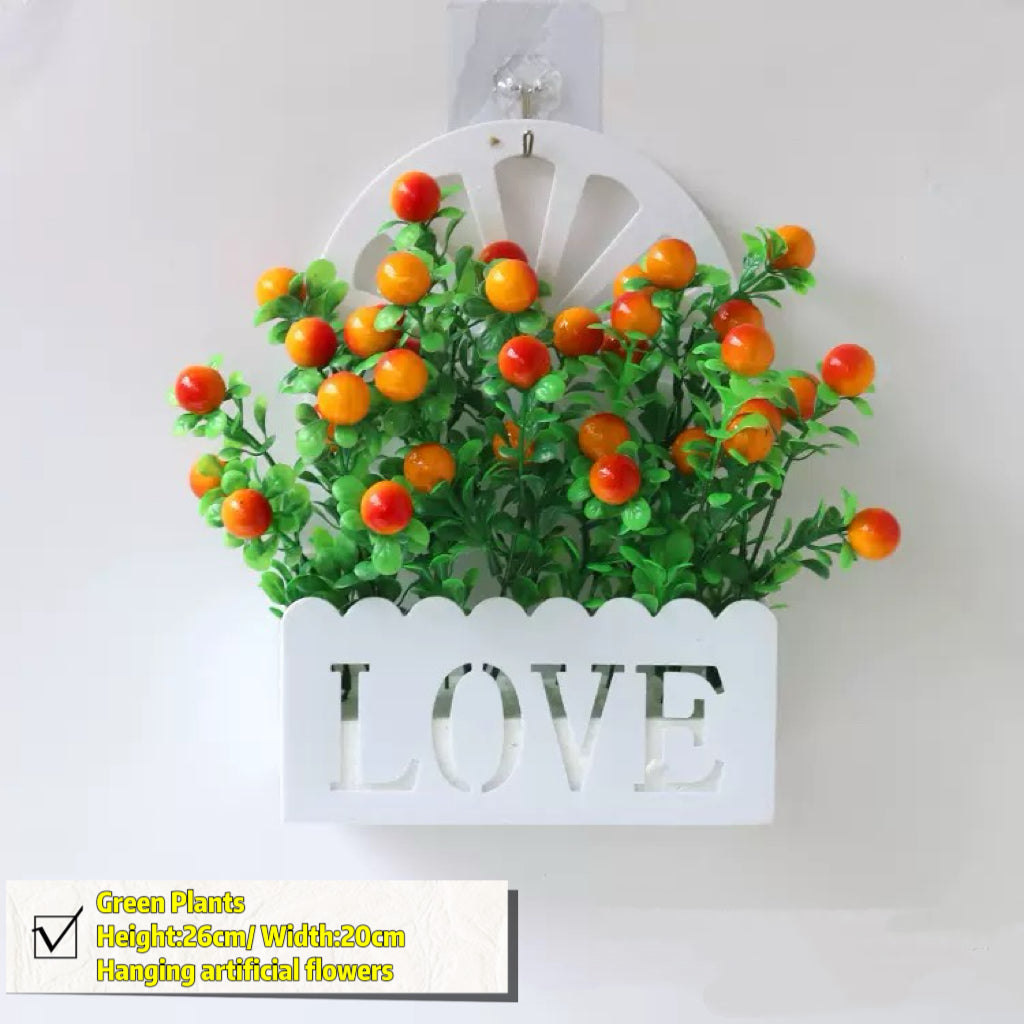 Free Shipping Home Decor Artificial Flowers Hanging Love Box Wall Decor No Drilling Hook