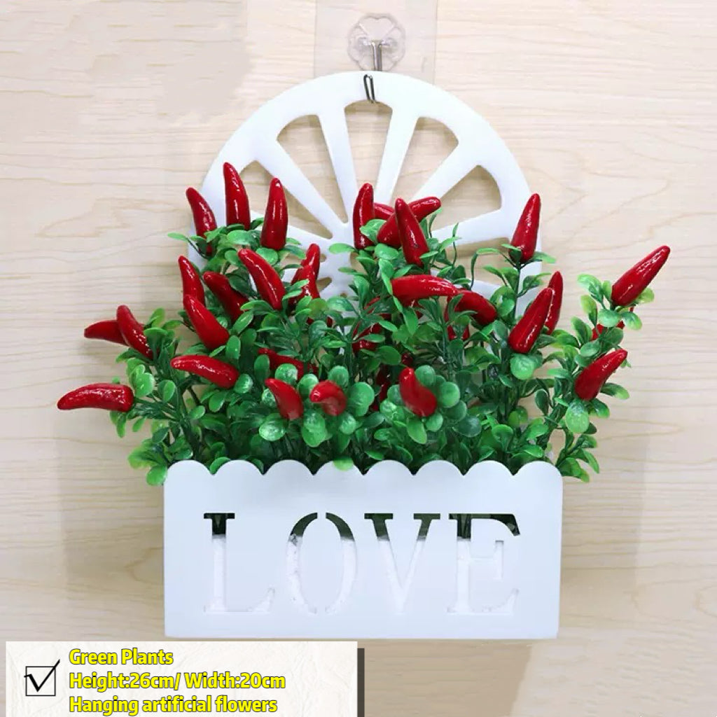 Free Shipping Home Decor Artificial Flowers Hanging Love Box Wall Decor No Drilling Hook