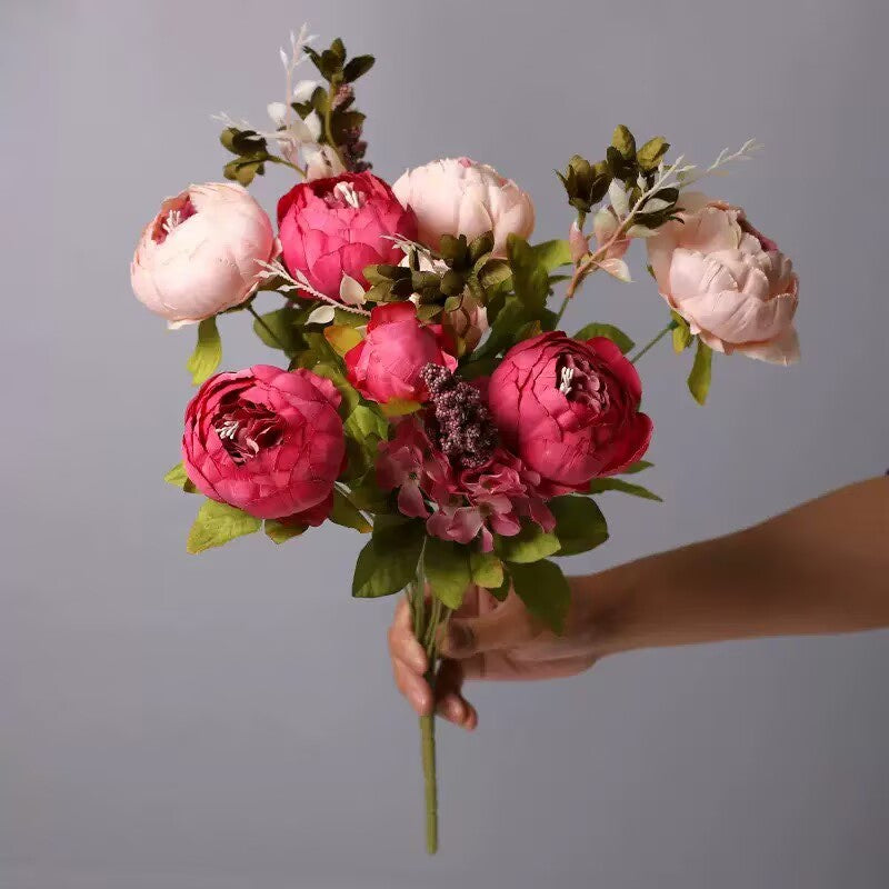 Silk Peony 13 Braches in 1 Pack Home Decor