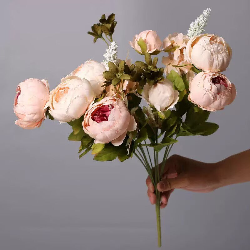 Silk Peony 13 Braches in 1 Pack Home Decor