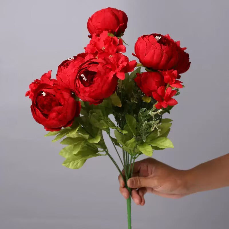 Silk Peony 13 Braches in 1 Pack Home Decor