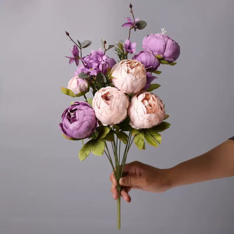 Silk Peony 13 Braches in 1 Pack Home Decor