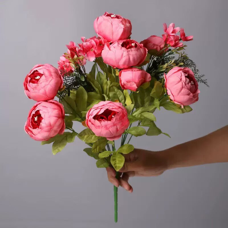 Silk Peony 13 Braches in 1 Pack Home Decor
