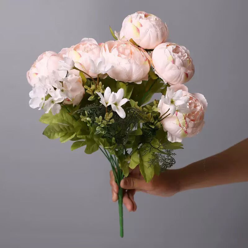 Silk Peony 13 Braches in 1 Pack Home Decor