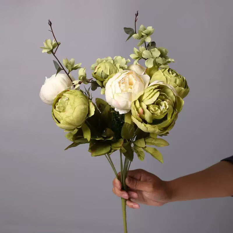 Silk Peony 13 Braches in 1 Pack Home Decor