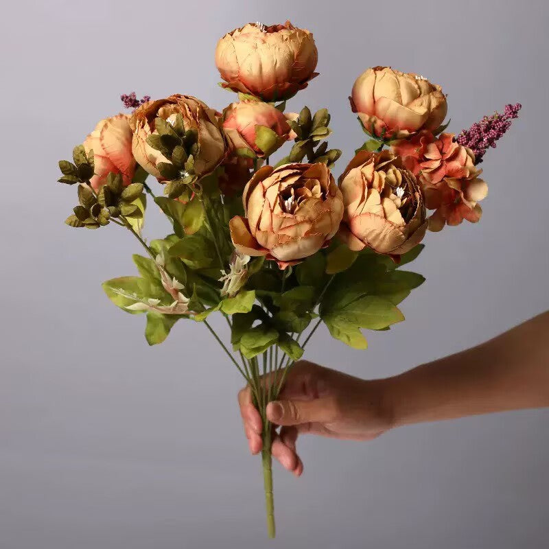 Silk Peony 13 Braches in 1 Pack Home Decor