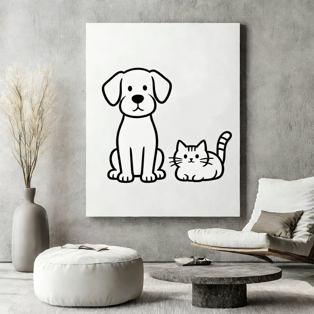 Customized Pet Oil Painting Spray Painting Style Povides Free Design
