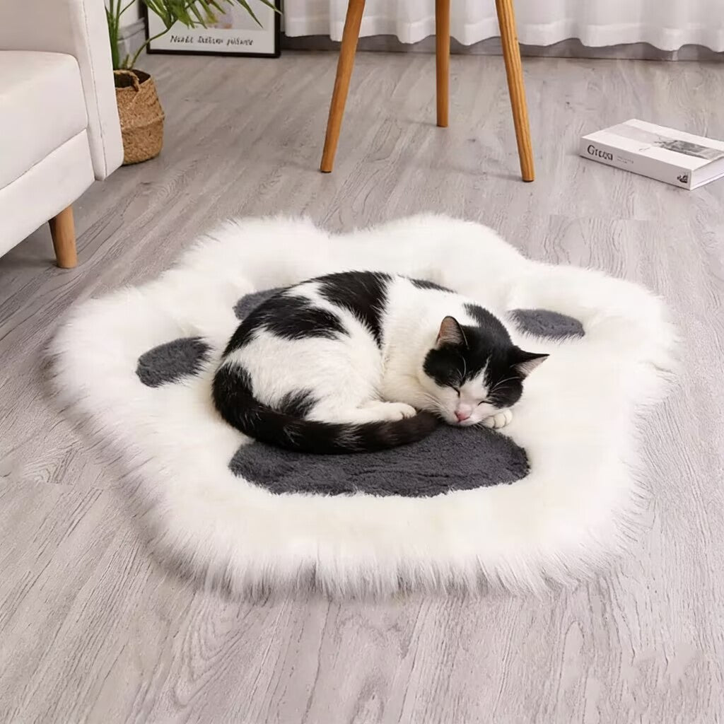 Plush Cat Paw Shaped Carpet