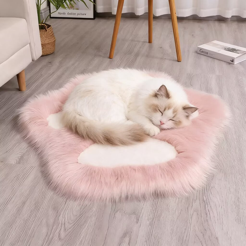 Plush Cat Paw Shaped Carpet