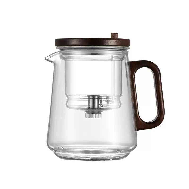 One Click Easy Filtering Inner Pot Removable Glass Teapot 800ML