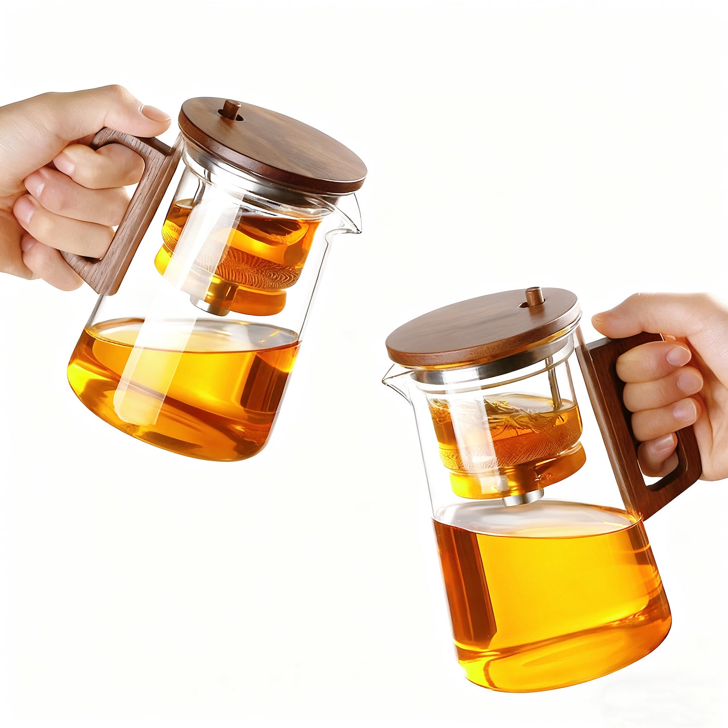 One Click Easy Filtering Inner Pot Removable Glass Teapot 800ML