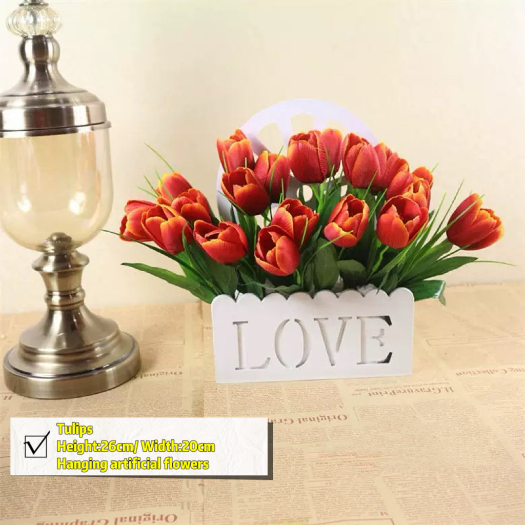 Free Shipping Home Decor Artificial Flowers Hanging Love Box Wall Decor No Drilling Hook