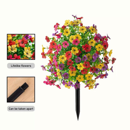 Free Shipping 22" Outdoor Garden/Home Shop Decor Artificial Decorative Flower Bouquet Violet With Ground Stake(15 colors)