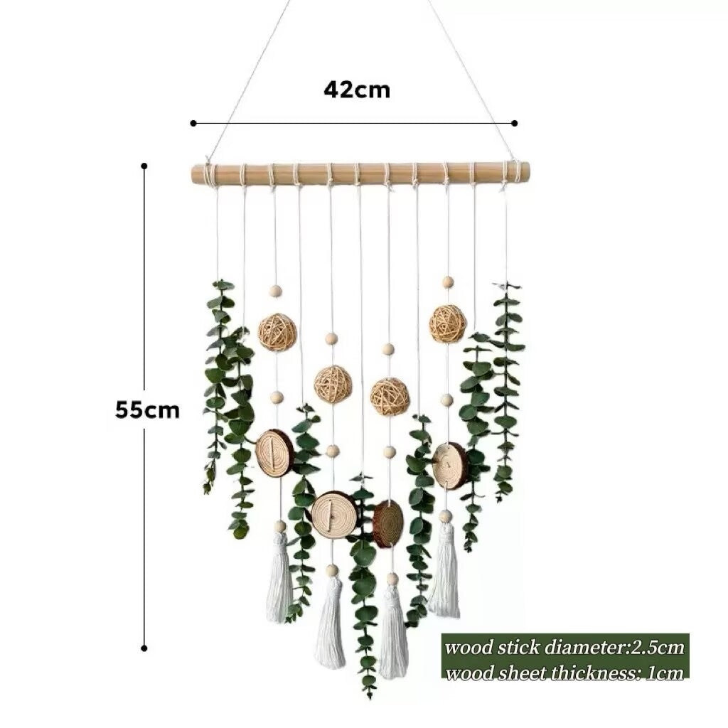 Free Shipping Handmade Artificial Eucalyptus Wall Home Decor Fake Greenery Leaves Stems Wall Hanging Plants Boho Rustic Farmhouse Decor