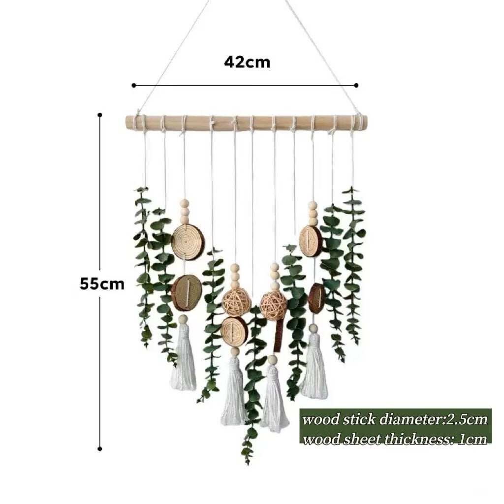 Free Shipping Handmade Artificial Eucalyptus Wall Home Decor Fake Greenery Leaves Stems Wall Hanging Plants Boho Rustic Farmhouse Decor
